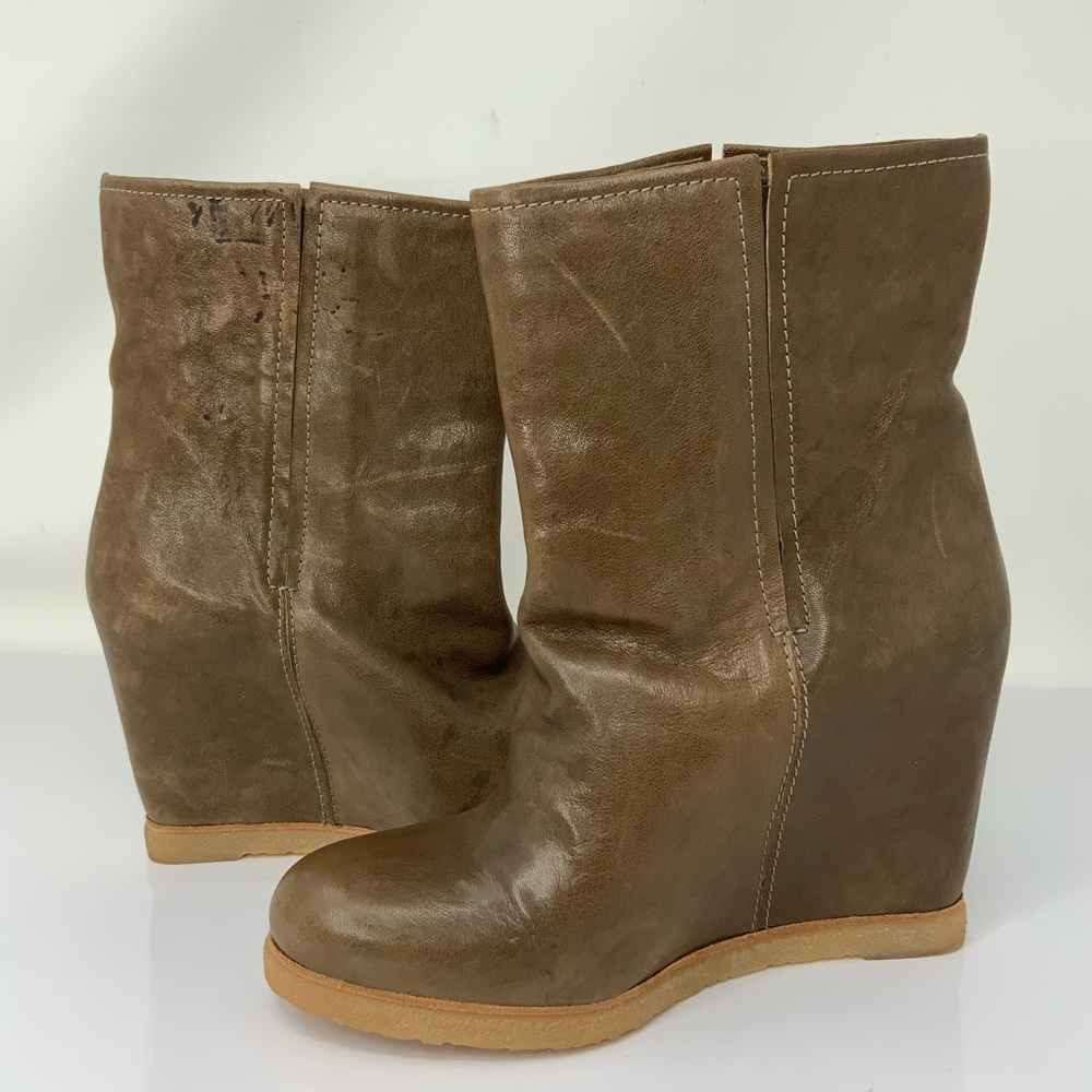 Stuart Weitzman Bootscout Hidden-Wedge Booties. - image 1
